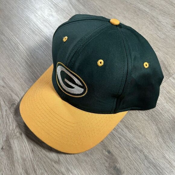 Vintage Green Bay Packers Hat Snapback‎ NFL Football Logo 7 Green Yellow Cap - Picture 8 of 8
